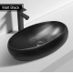 600*400*155mm Bathroom Oval Above Counter Matt Black Ceramic Wash Basin